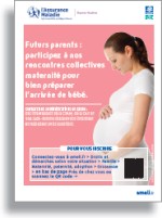 Affiche Futurs parents : participez à nos rencontres collectives maternité pour bien préparer l'arrivée de bébé