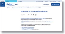 Présentation synthétique de la nouvelle convention médicale disponible sur ameli.fr